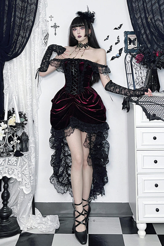 Layered Train Gothic Dress