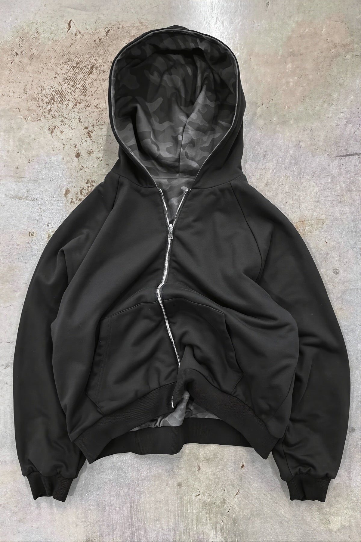Reversible Camouflage Zip Hoodie