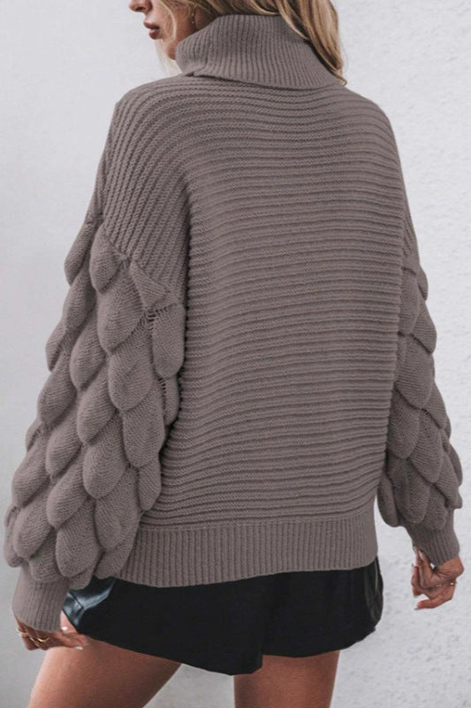 High Neck Pullover Knit Sweater