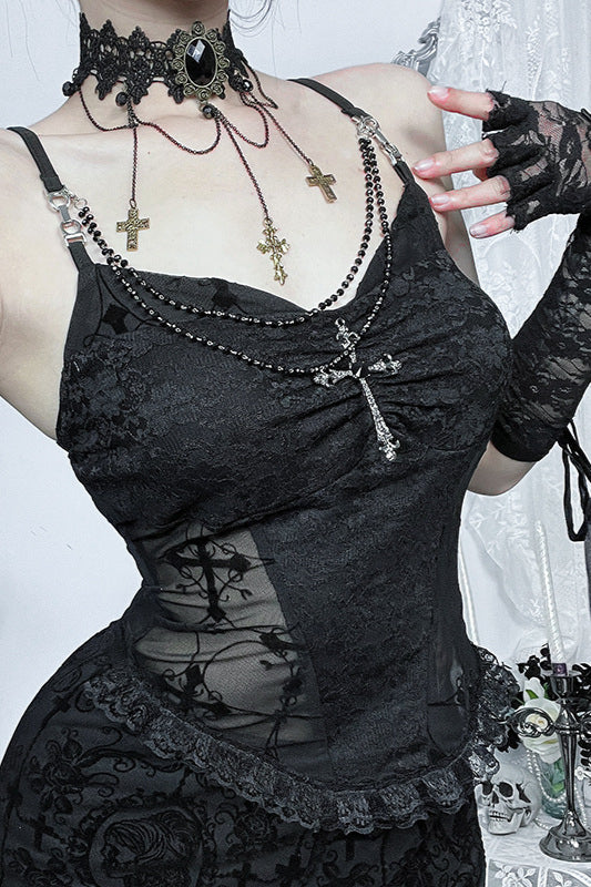 Sexy Gothic Detachable Strap Corset - Fashionpara