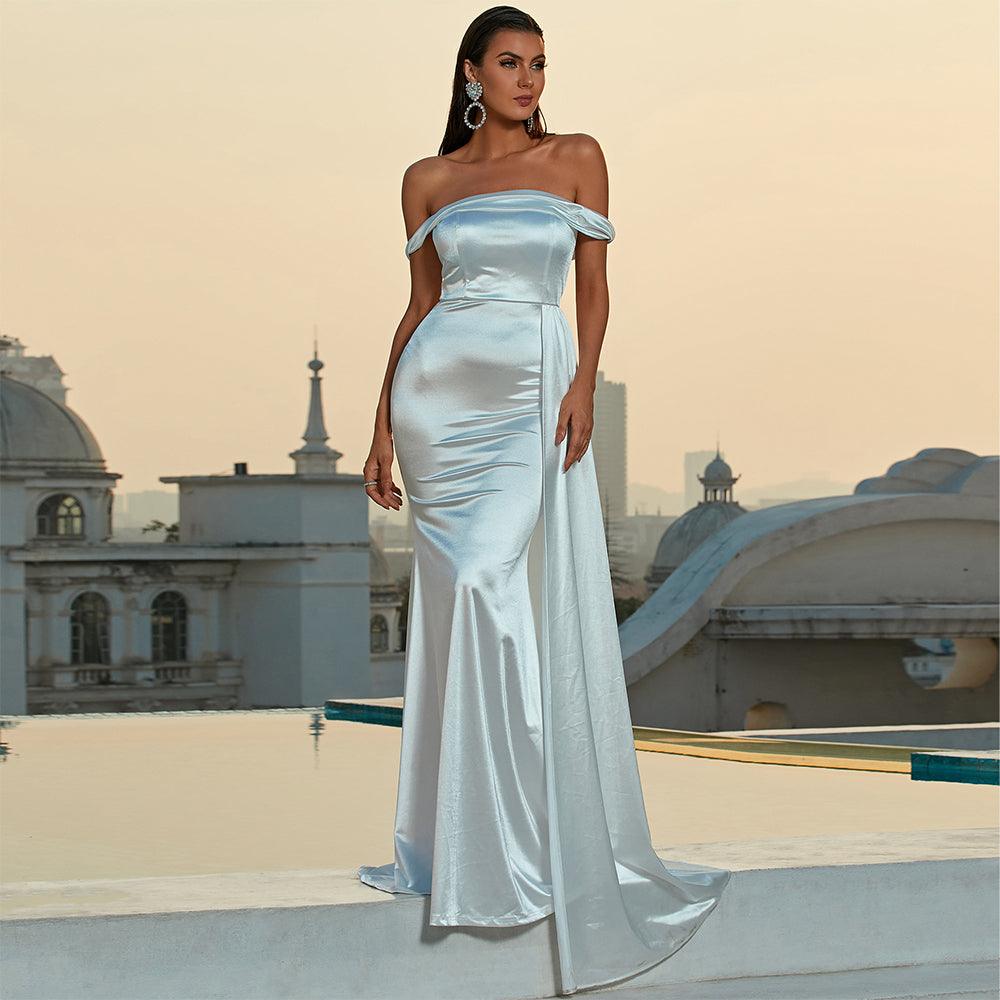 Satin Royale Ribboned Bodycon Dress - Fashionpara