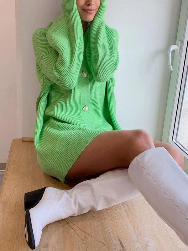 Chic Solid Loose Knit Cardigan for Effortless Style