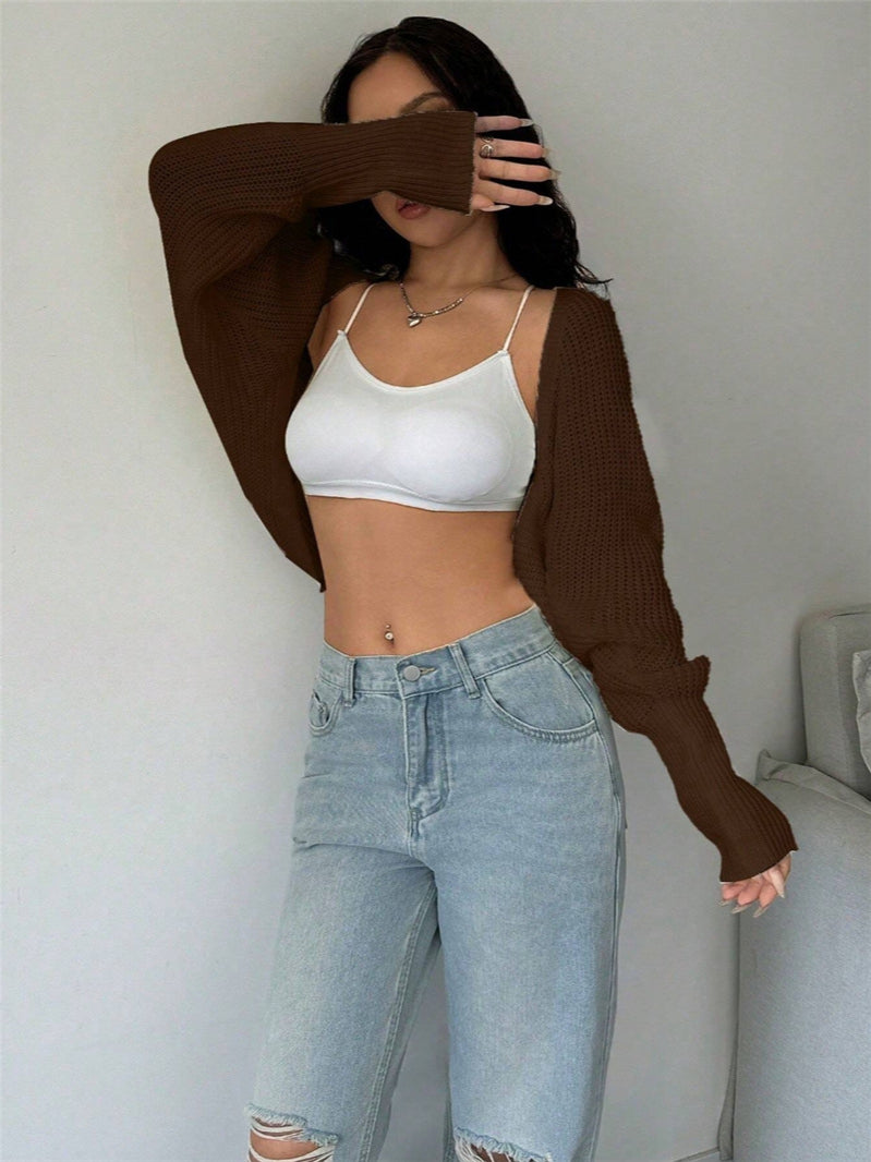 Chic Loose Fit Knit Shrug Cardigan for Effortless Style