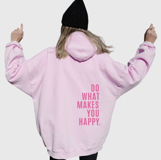 Slogan Print Drawstring Oversized Hoodie 4