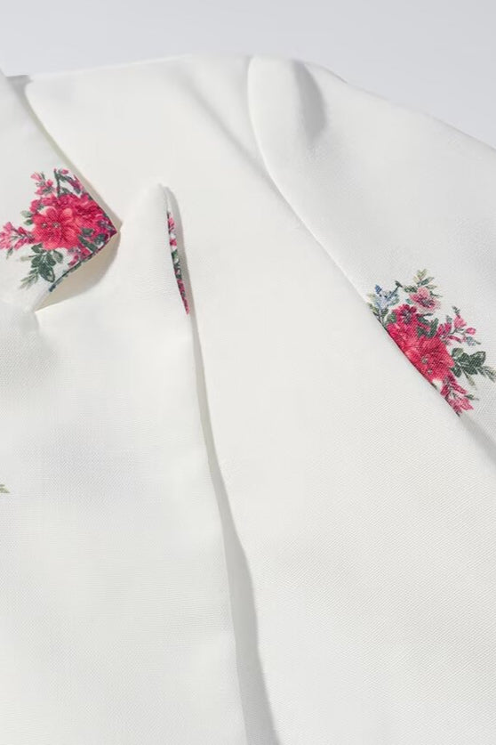 Floral Blazer Cami and Wide Leg Pants Set