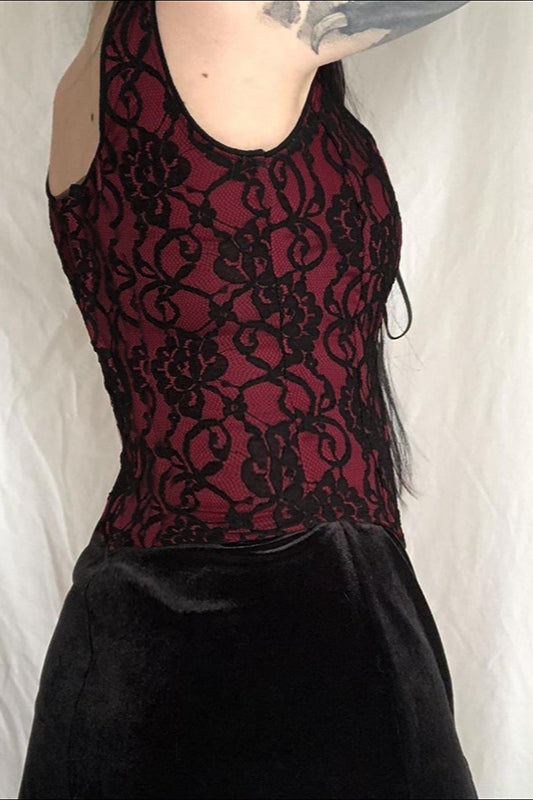 Gothic Lace Contrast Bustier Corset