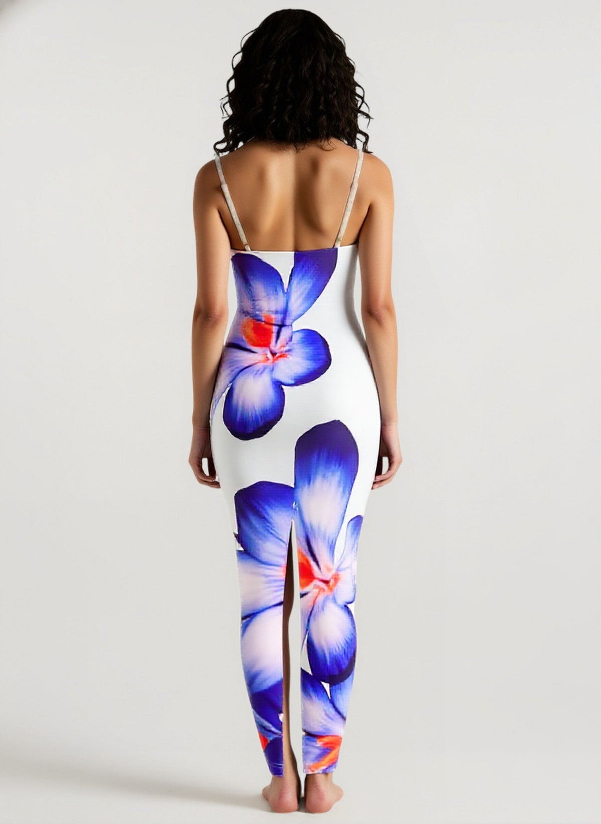 Floral Print Scoop Neck Cami Bodycon Maxi Dress