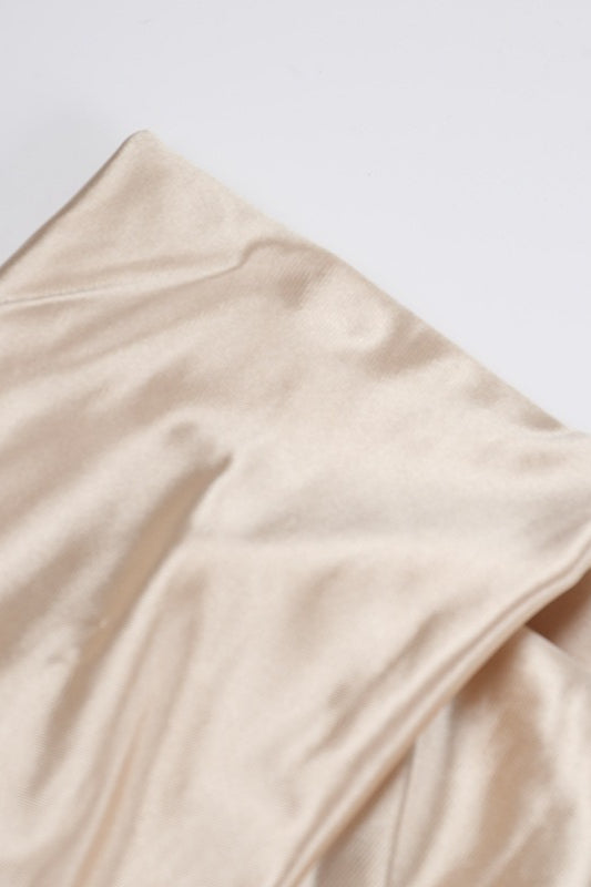 Satin Off-Shoulder Slit Party Dress
