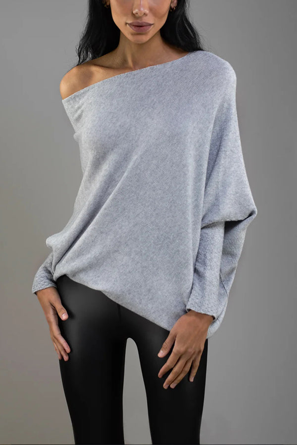 Chic Solid Color Round Neck Long Sleeve Knitted Sweater