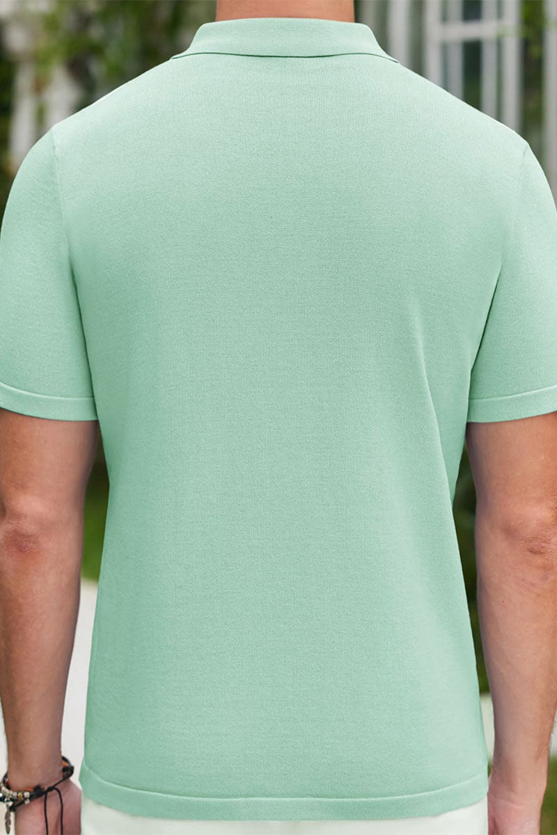 Uniqshe Men's Casual Short Sleeve Hawaiian Polo Cardigan