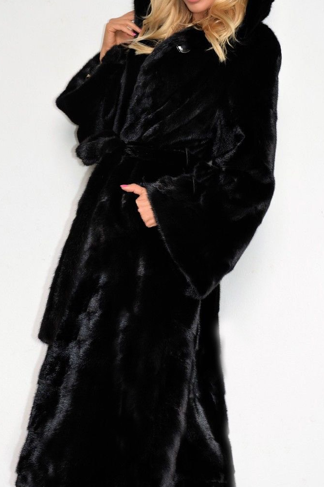Faux Fur Plus Size Hooded Warm Long Overcoat - Fashionpara