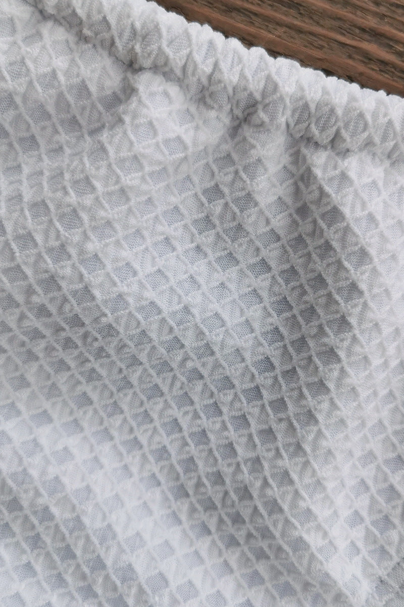 Pure White Lace Bikini Three Piece Swim Set