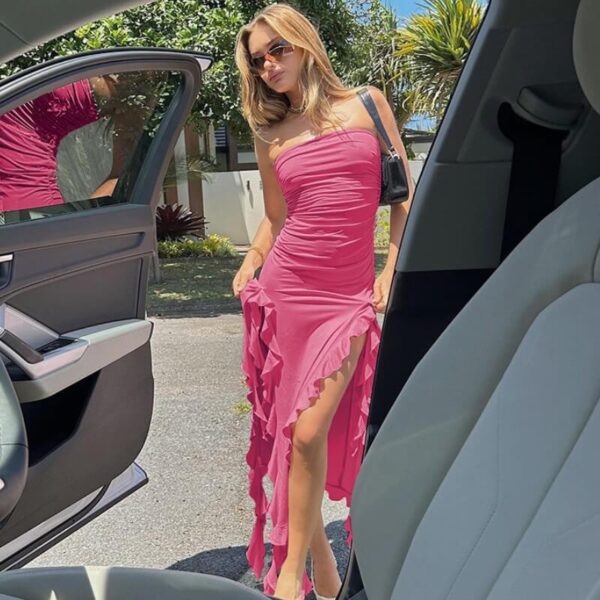 Aliza Mini Dress - Rose Red