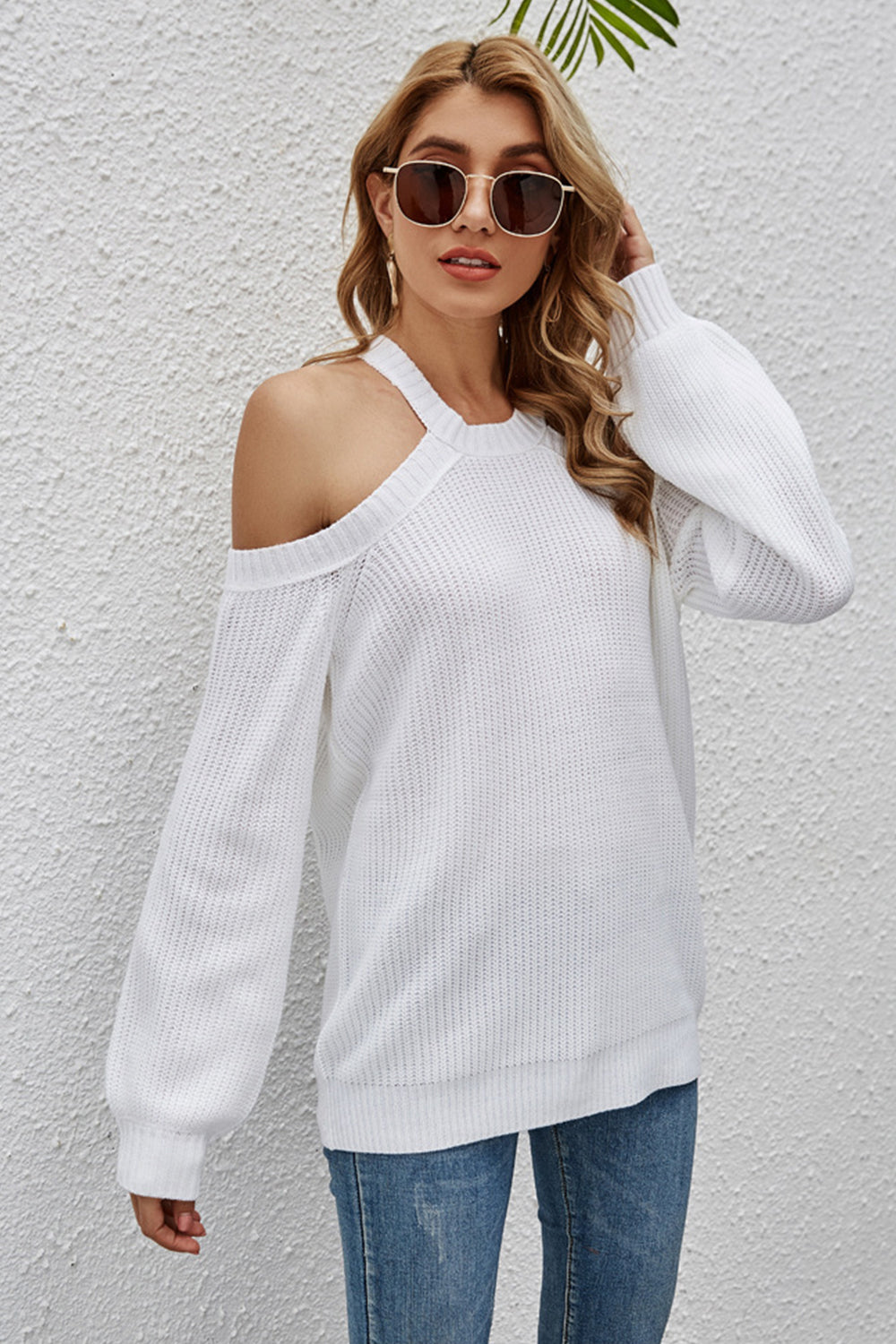 Chic Off-Shoulder Knitted Sweater for Effortless Style