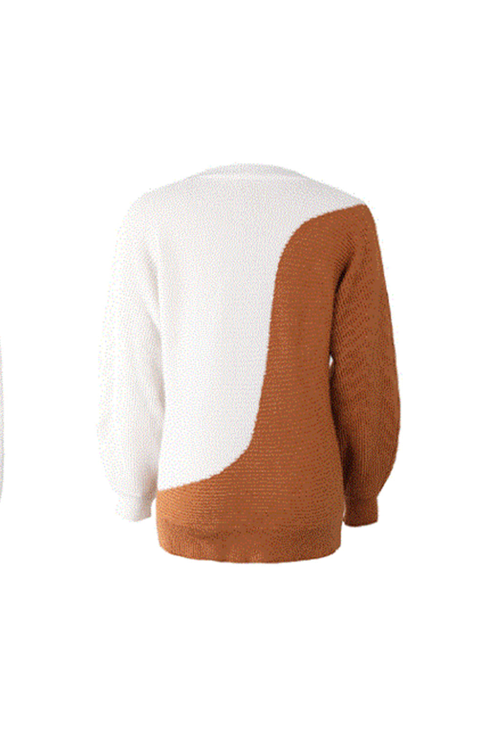 RadyRin Round Neck Contrast Sweater for Effortless Style