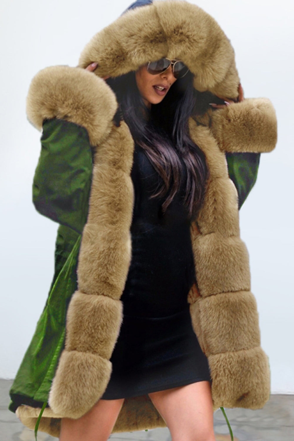 Elegant Wool Collar Cashmere Coat for Luxurious Warmth