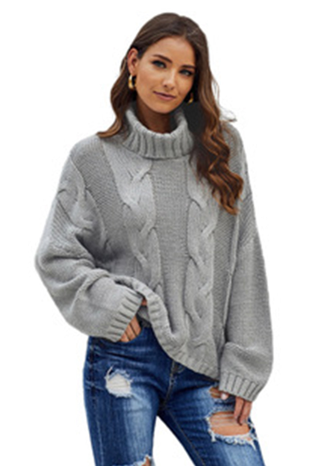 RadyRin Twisted Knit Long Sleeve Sweater for Effortless Style