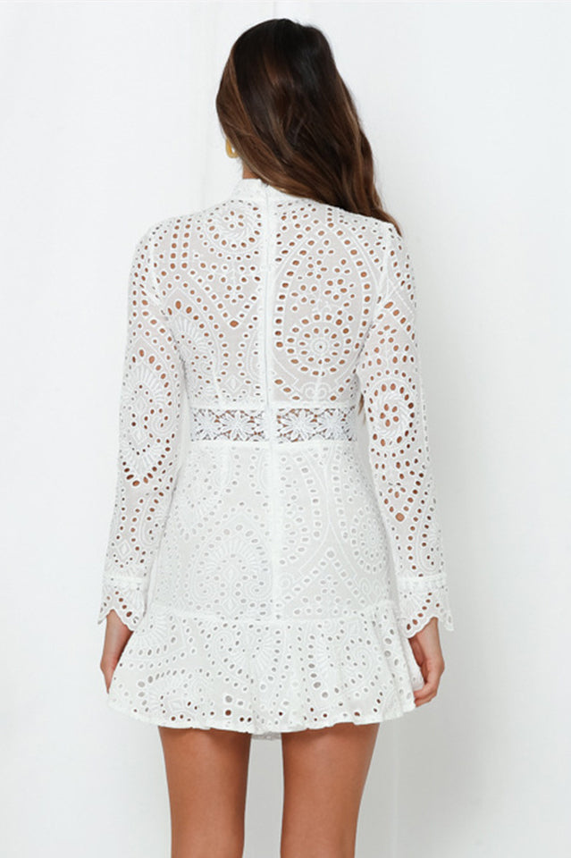 High Neck Cut Out Mini Dress
