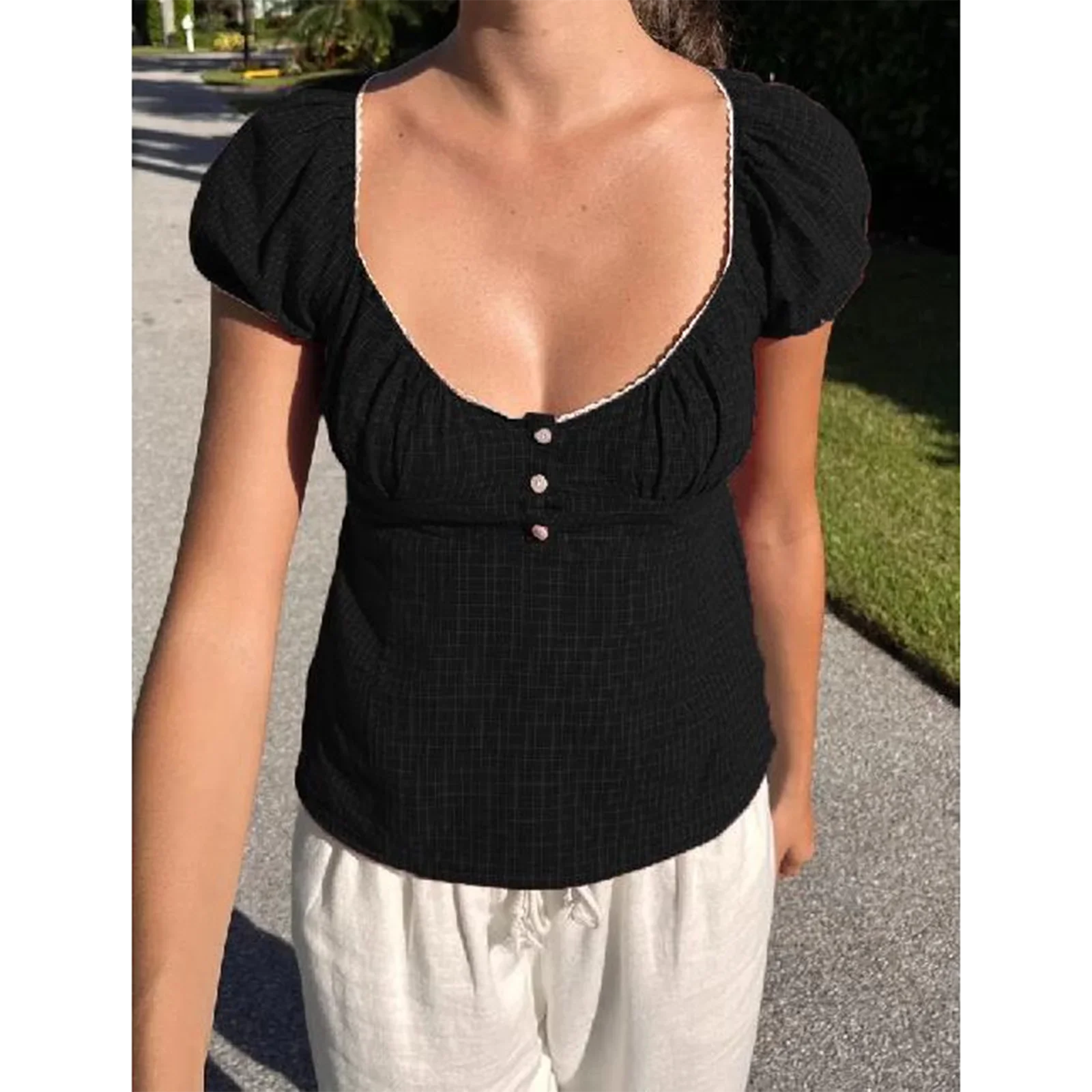 Cottage Plaid Short Crop Top