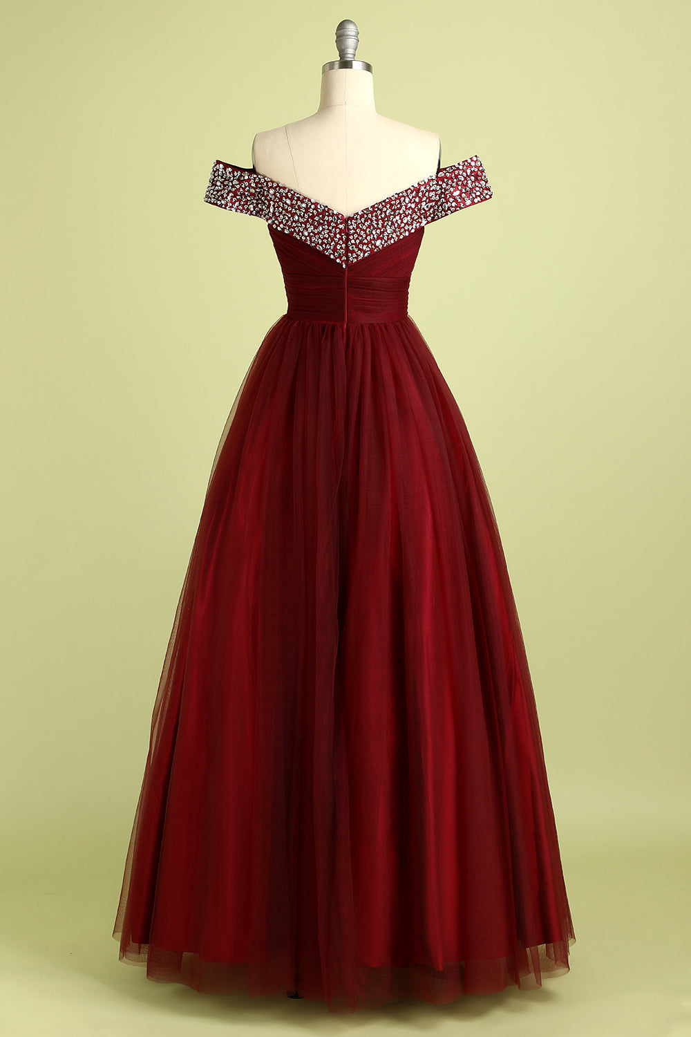 Burgundy Ball Gown - Fashionpara