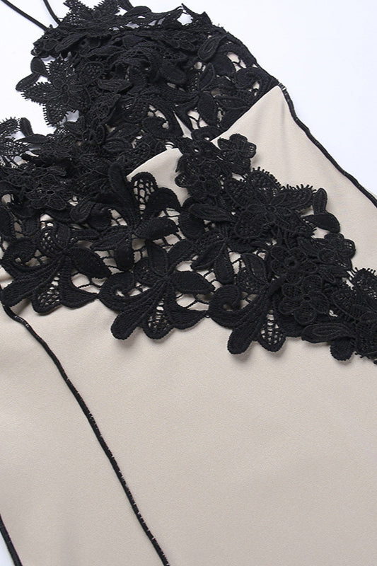 Deep V Halter Bodycon Mini Dress