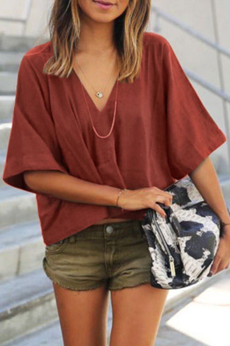 Florcoo V Neck Casual Blouse