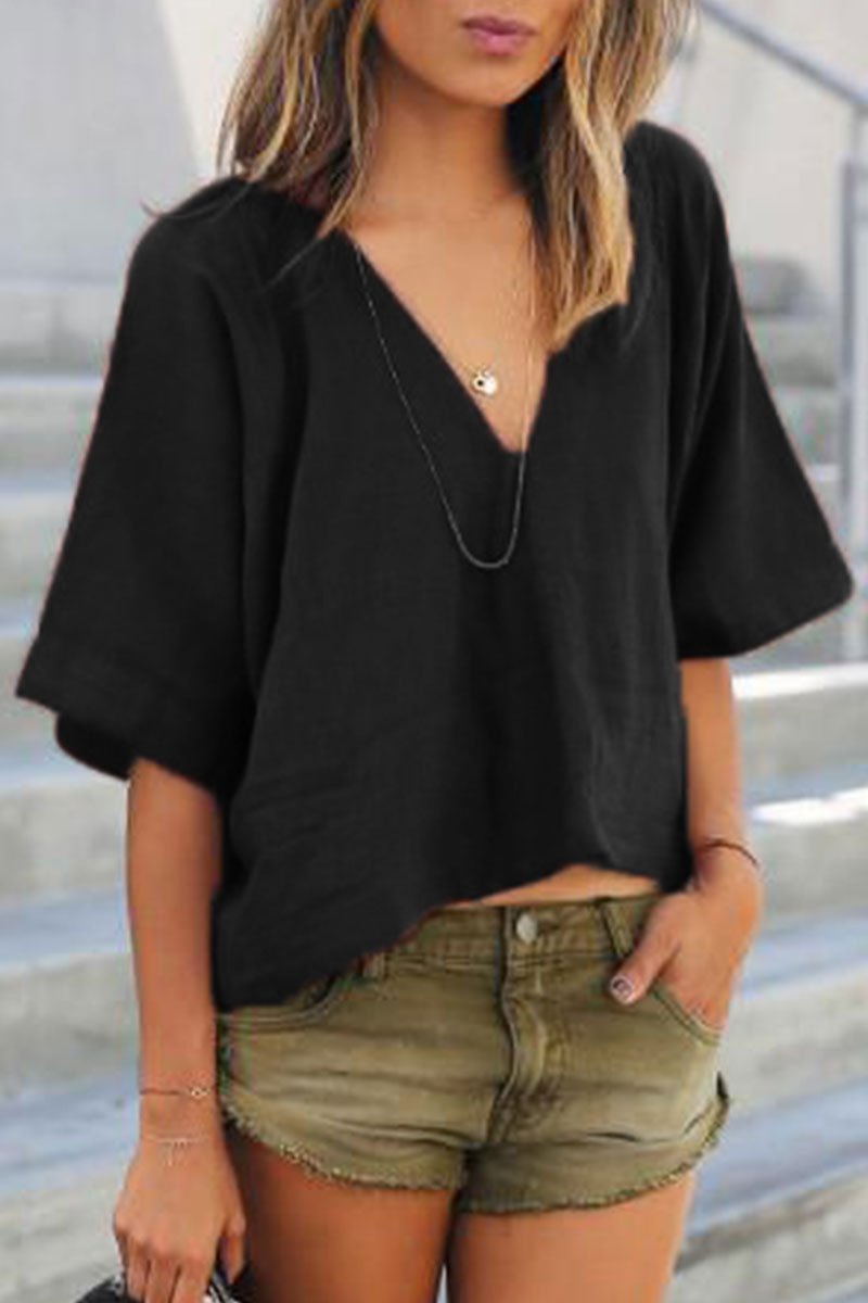 Florcoo V Neck Casual Blouse