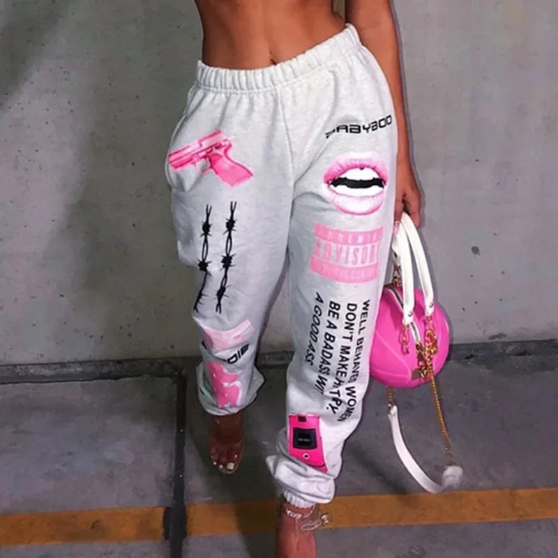 Summer Graphic High Waist Jogger Pants