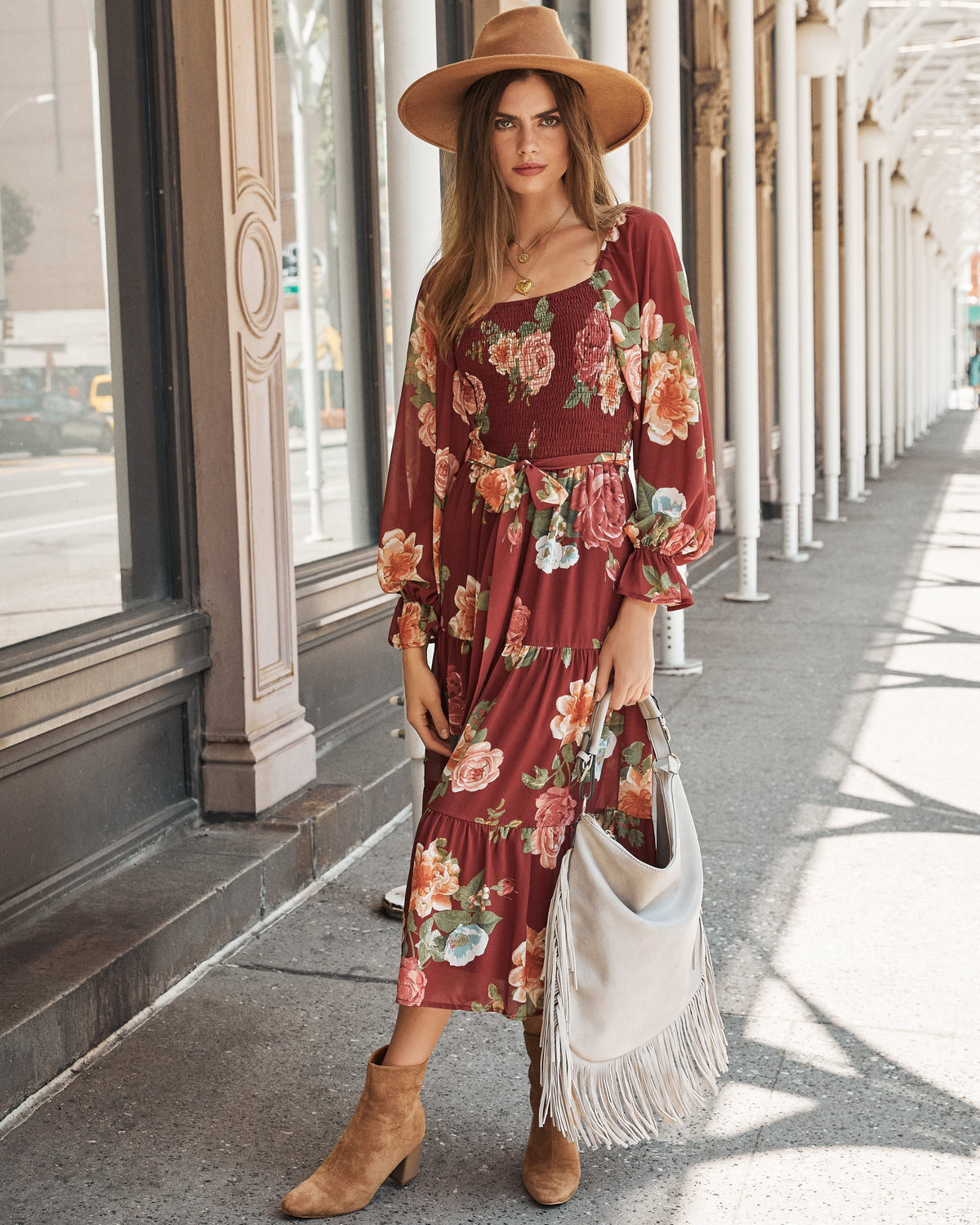 Claudette Floral Smocked Midi Dress - FINAL SALE