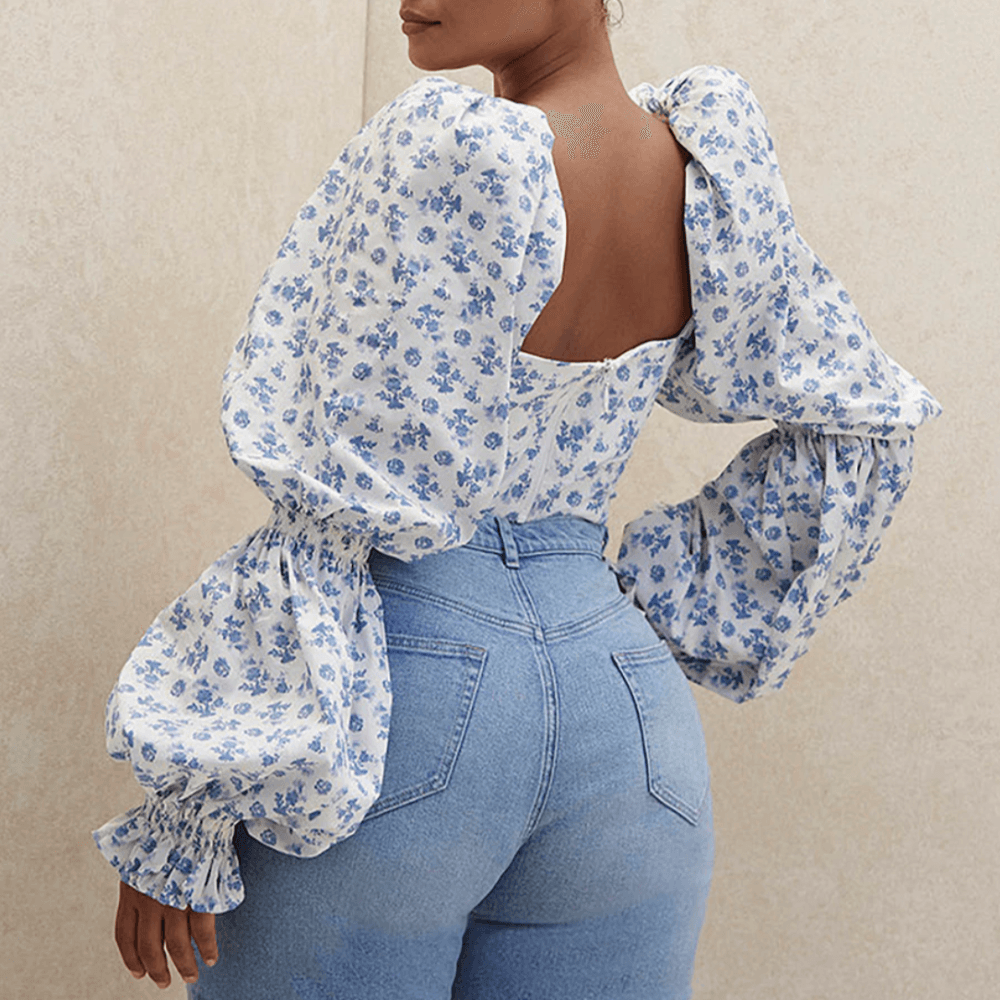 Trinity Puff Sleeve Ruched Crop Top