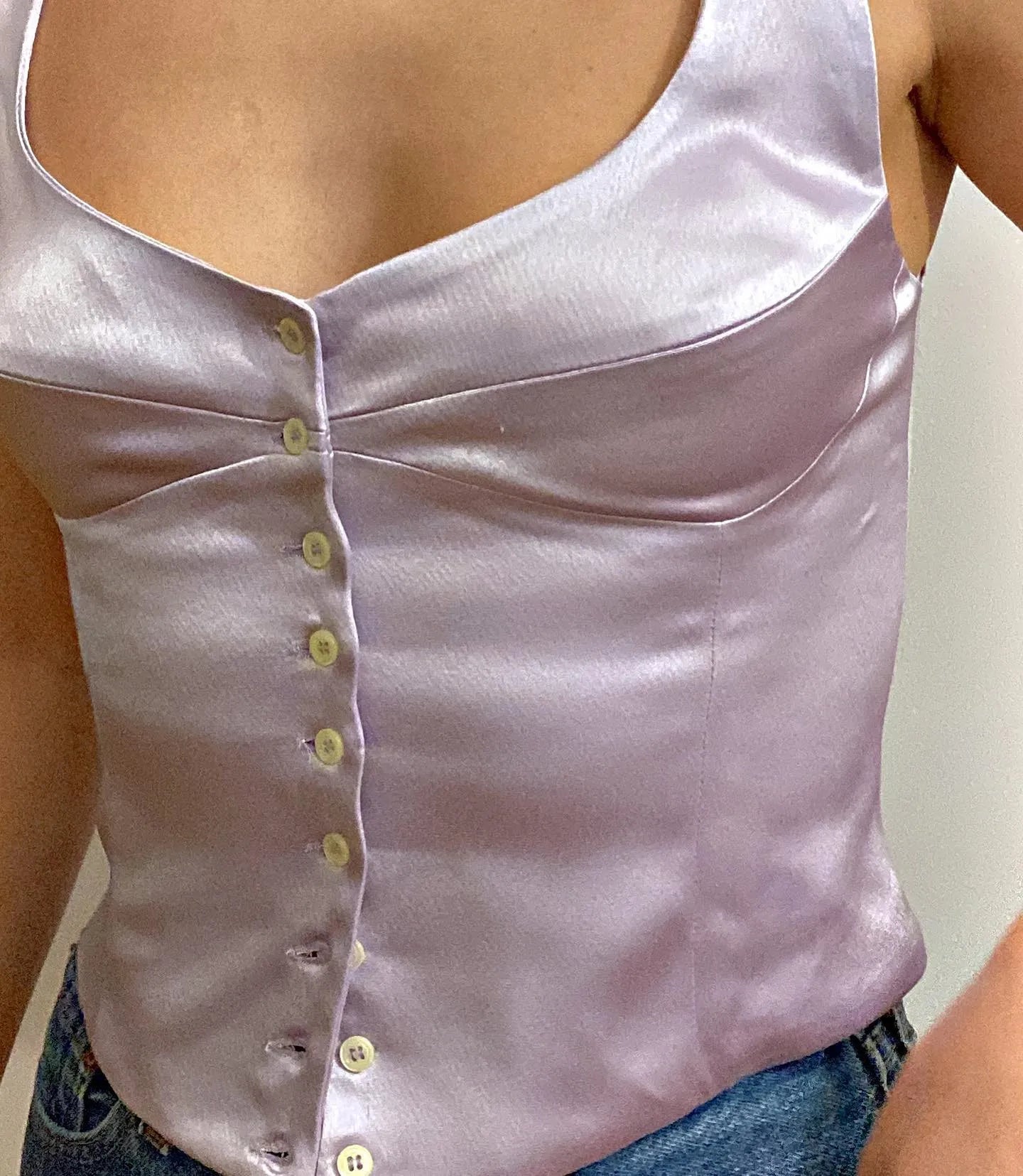 Satin Off-Shoulder Corset Crop Top