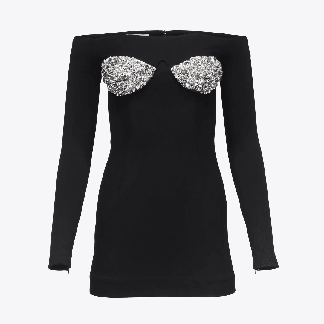 Envy You Off Shoulder Crystal Cup Mini Dress - View 9