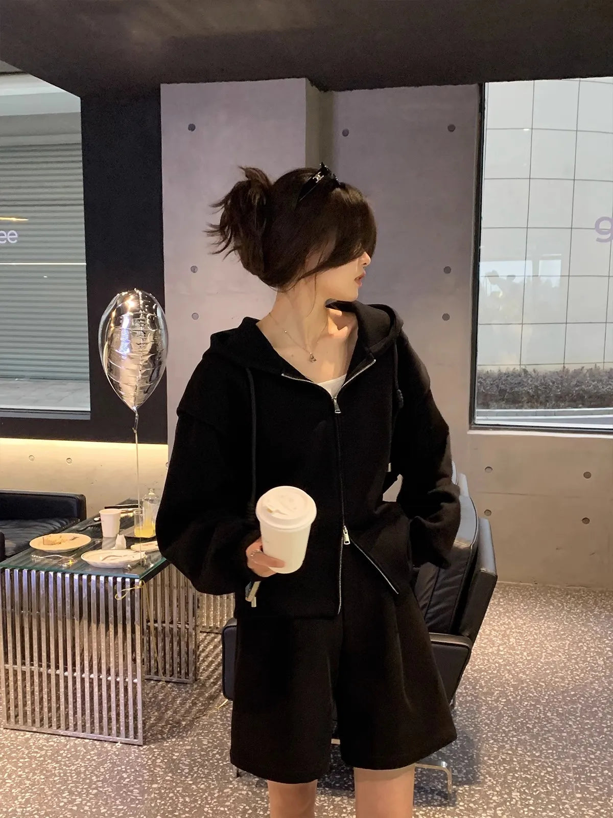 Korean Autumn Winter Casual Female Zipper Hoodie - Fashionpara