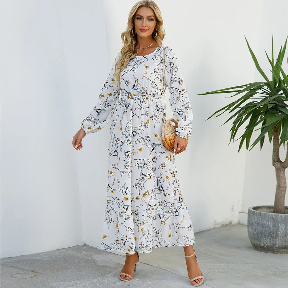 Bohemian Women’s Chiffon Floral Maxi Dress