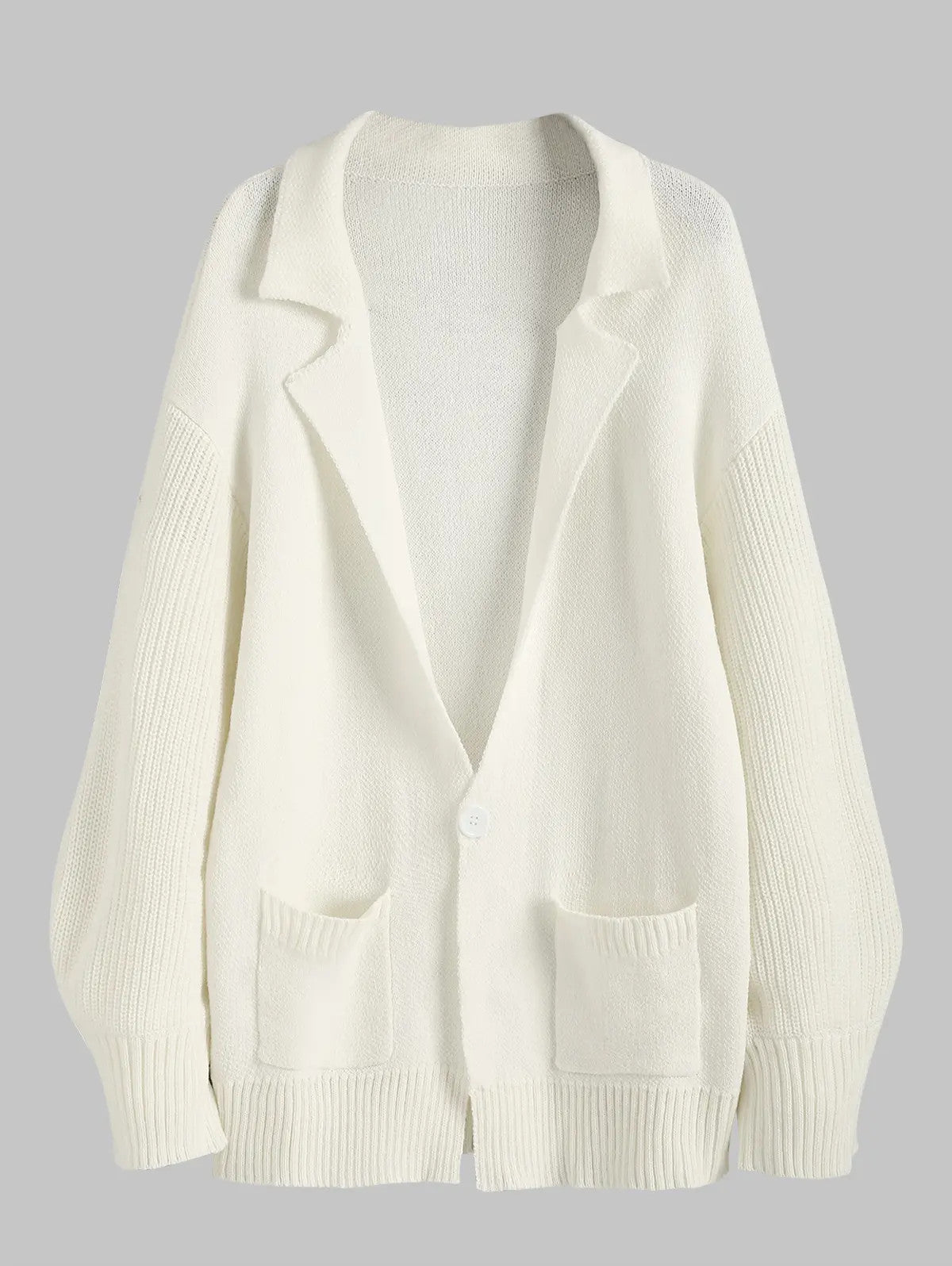 Lapel Longline Cardigan with Dual Pockets for Effortless Style