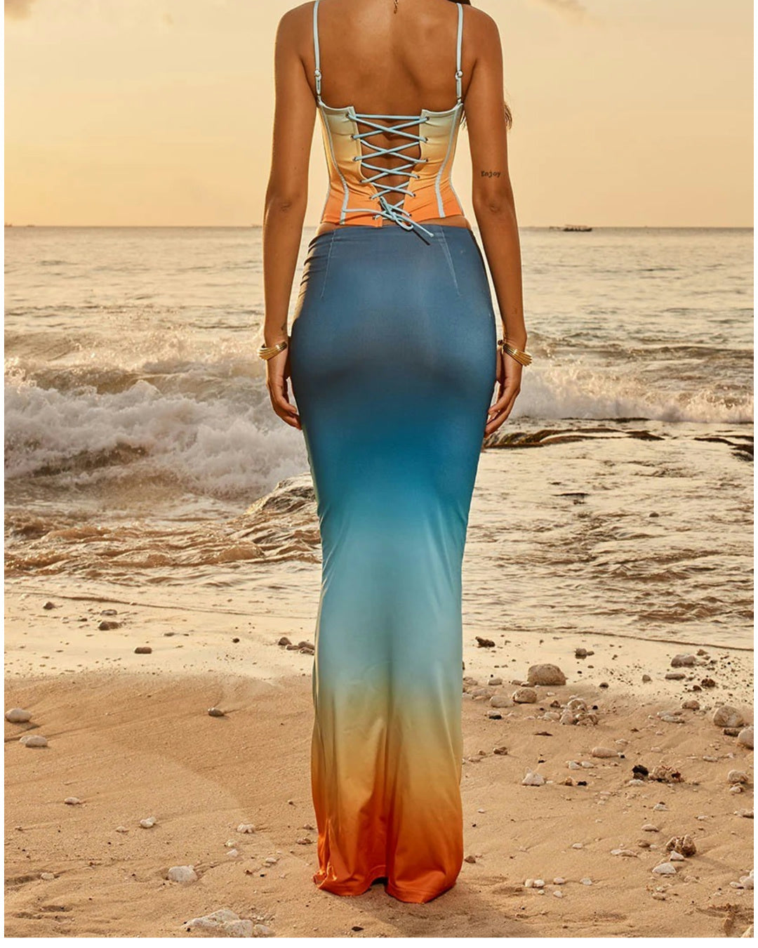 Colorful Tight Maxi Dress - Fashionpara