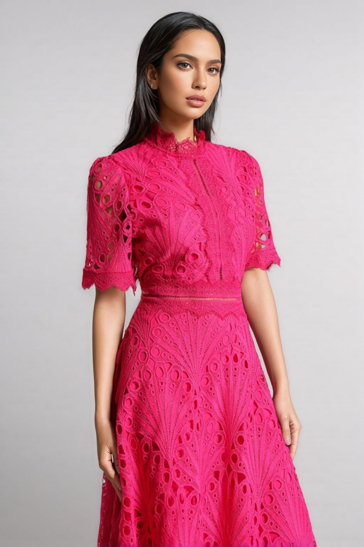 Malvina Lace Midi Dress - View 2