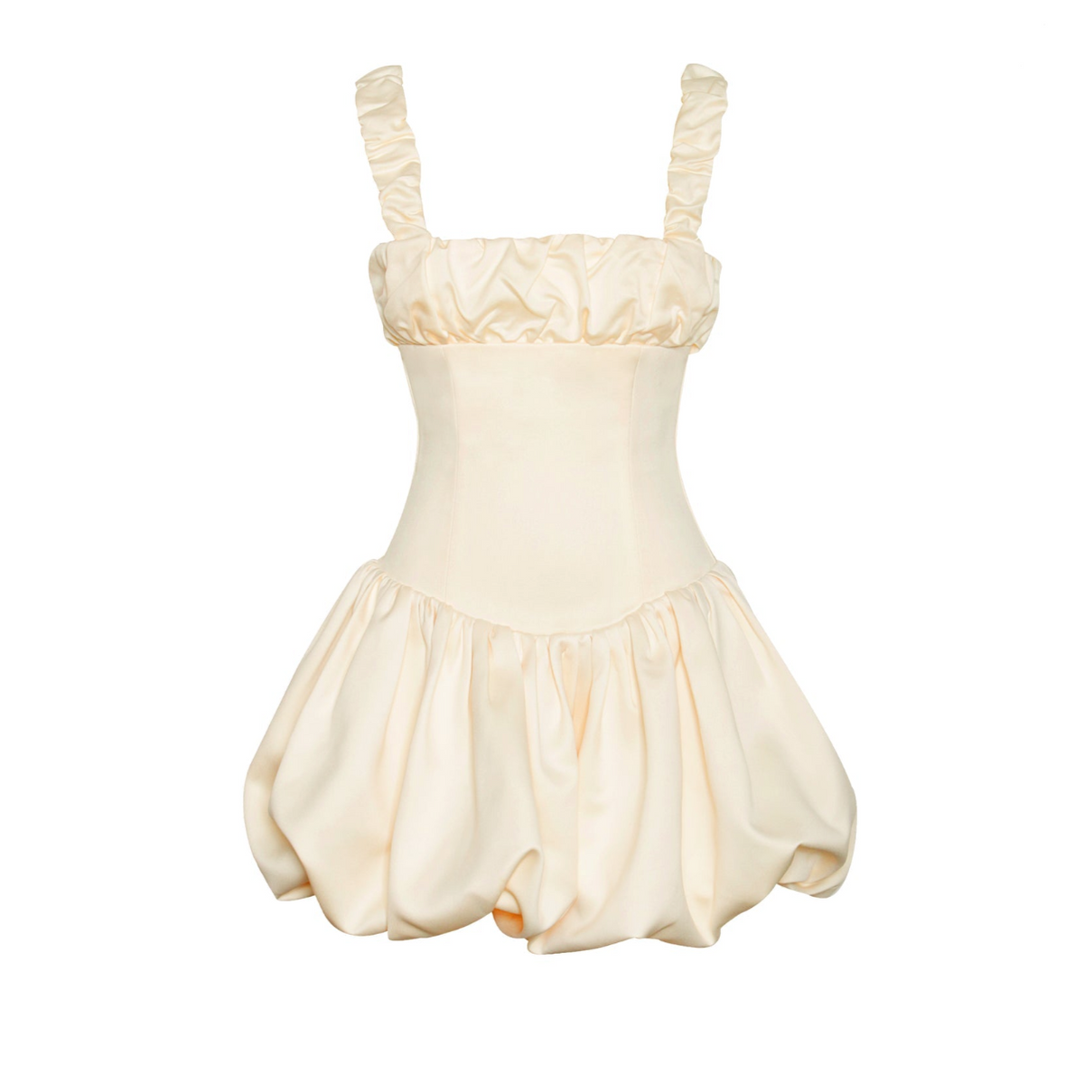 His Beautiful Dilemma Satin Bubble Hem Mini Dress - View 17