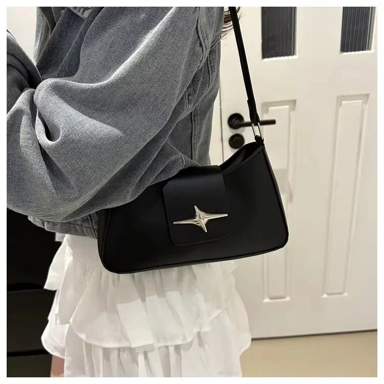 Classic Y2K Vintage PU Leather Shoulder Bag