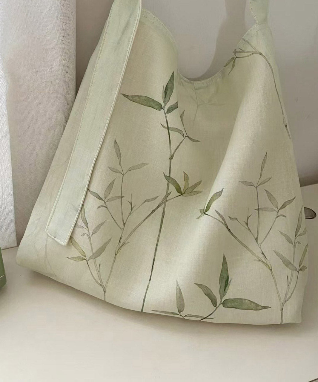 Bamboo Leaf National Canvas Shoulder Crossbody Bag