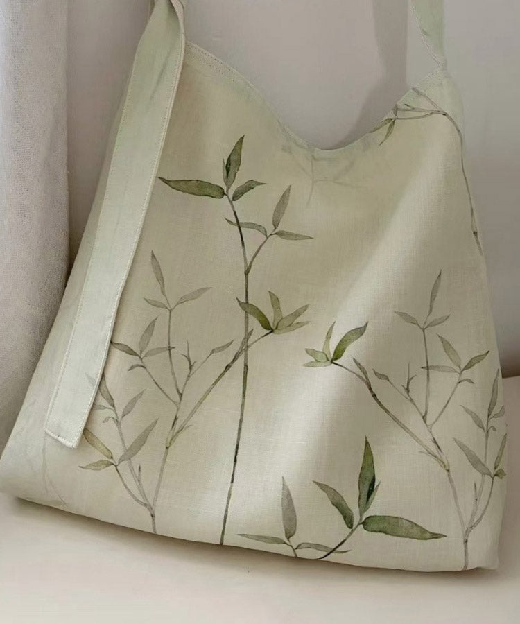 Bamboo Leaf National Canvas Shoulder Crossbody Bag
