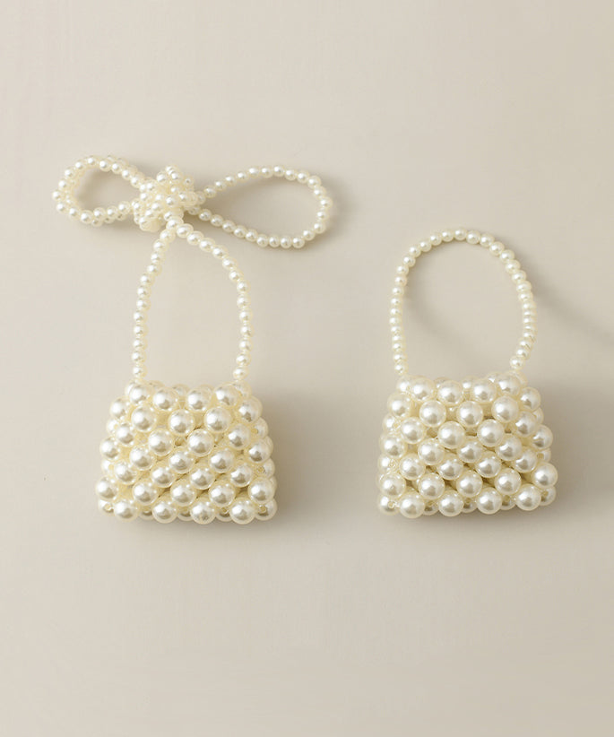Kids Girls Pearl Woven Crossbody Bag Handbag
