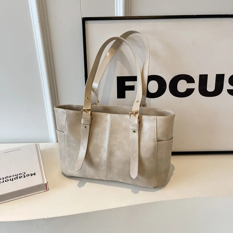 Korean Retro PU Leather Shoulder Bag