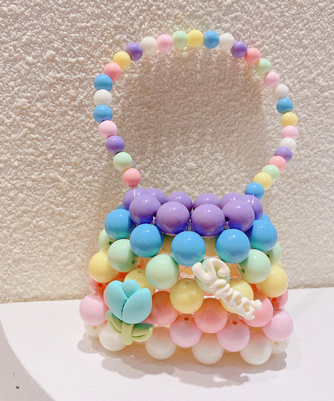 Pink Handmade Woven Kids Girls Crossbody Bag