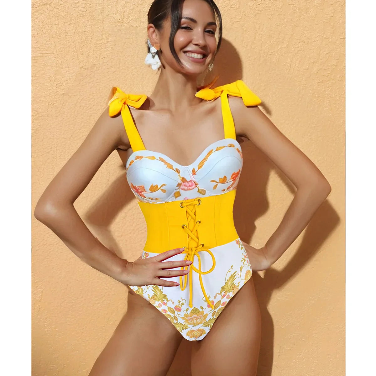 Sexy Cut Out Push Up One Piece Swimsuit
