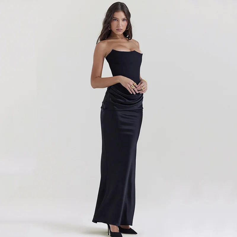 Satin Strapless Ruched Mermaid Gown 4