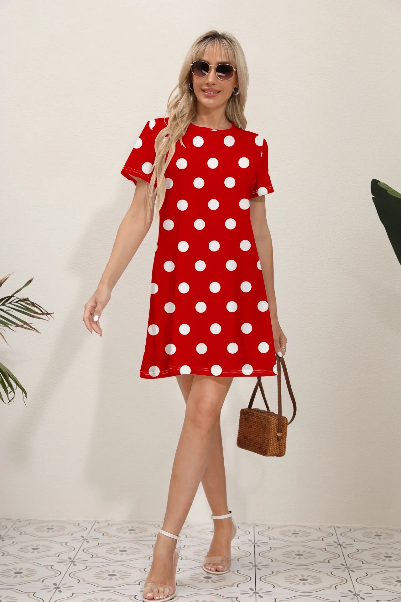 Latest Summer Fashion Floral Print Round Neck Dress