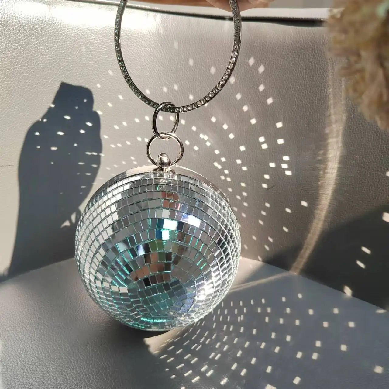Reflective Disco Ball Party Clutch Wristlet