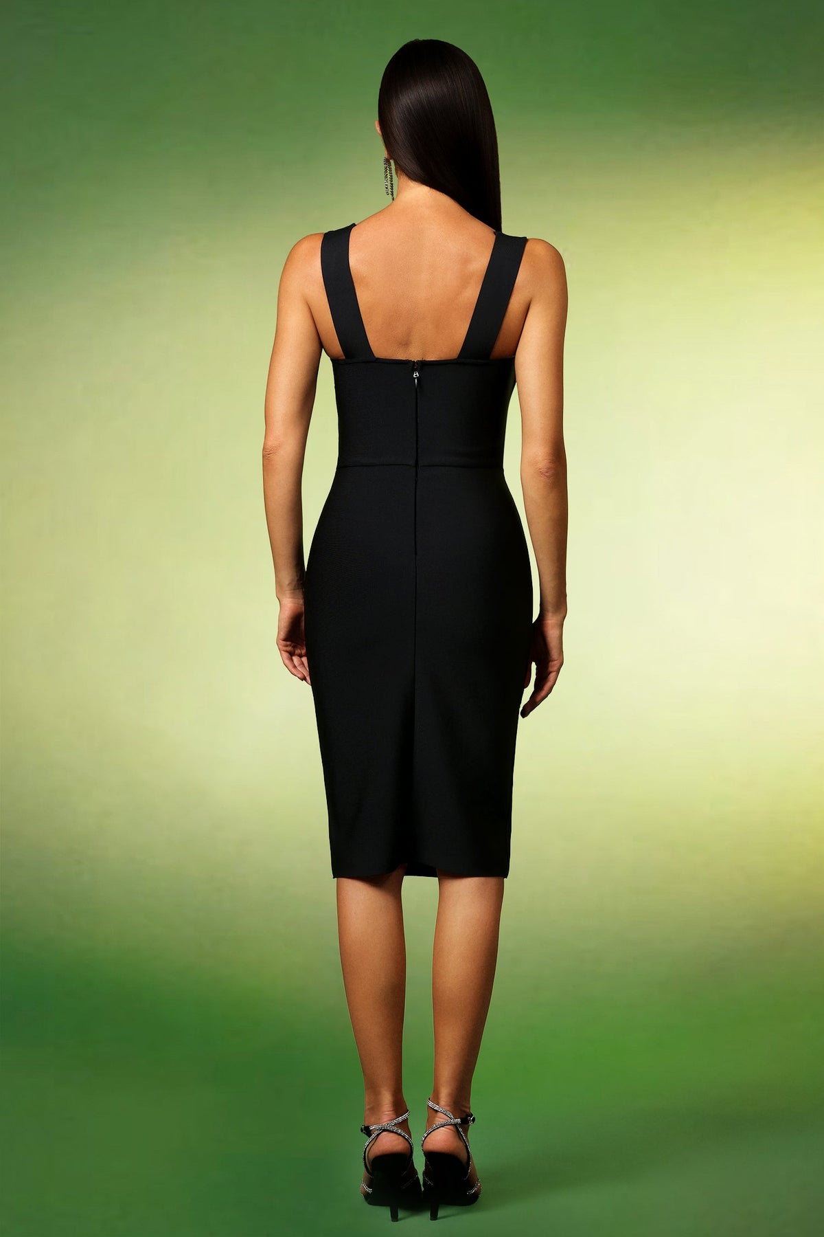 Sleeveless V-Neck Bandage Midi Dress - View 6