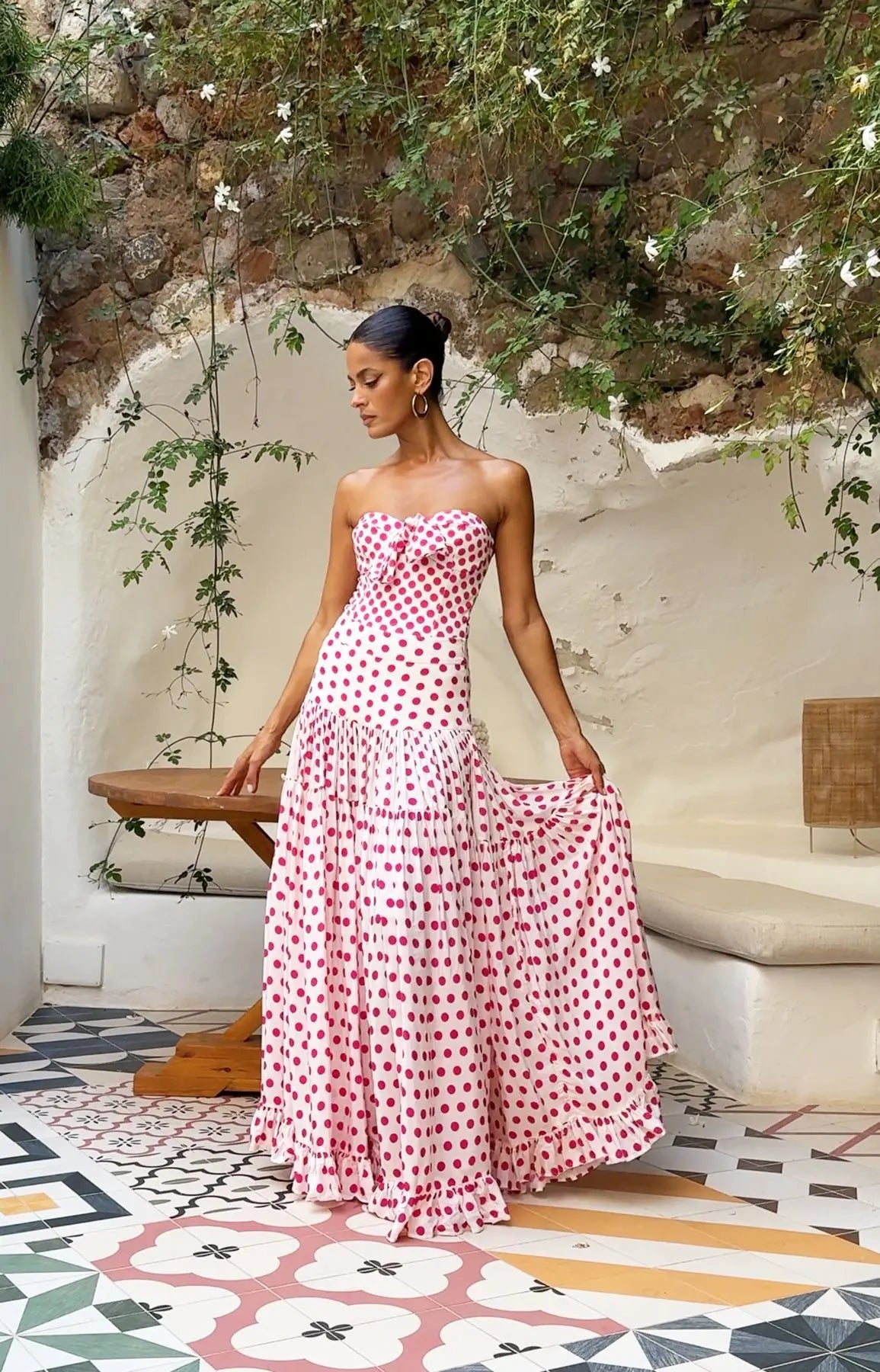 Ruffle Splice Print Swimsuit One Piece